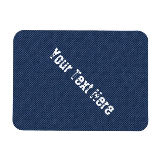 Faux Blue Jeans Fabric Custom Text Magnet Magneet (Horizontaal)