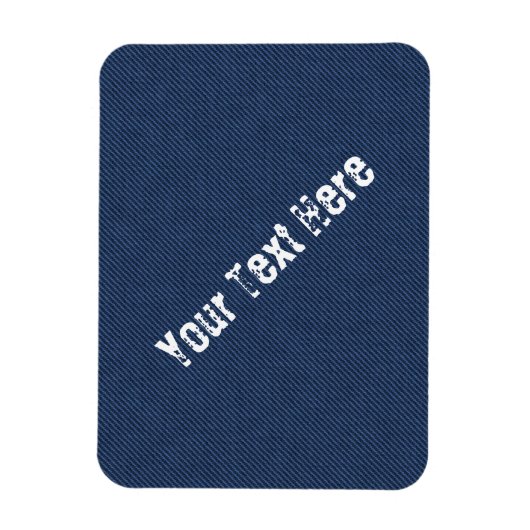 Faux Blue Jeans Fabric Custom Text Magnet Magneet (Verticaal)