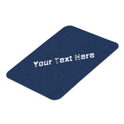 Faux Blue Jeans Fabric Custom Text Magnet Magneet (Linkerzijde)