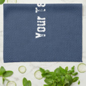 Faux Blue Jeans Fabric Kitchen Towel - Jouw tekst Theedoek (Gevouwen)