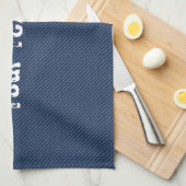 Faux Blue Jeans Fabric Kitchen Towel - Jouw tekst Theedoek (Quarter Fold)