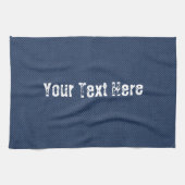 Faux Blue Jeans Fabric Kitchen Towel - Jouw tekst Theedoek (Horizontaal)