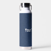 Faux Blue Jeans Fabric Water Bottle - Jouw tekst Waterfles (Voorkant)