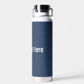Faux Blue Jeans Fabric Water Bottle - Jouw tekst Waterfles (Achterkant)
