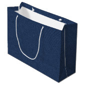 Faux Blue Jeans Gift Bag Modern Design Groot Cadeauzakje (Voorkant Gekanteld)