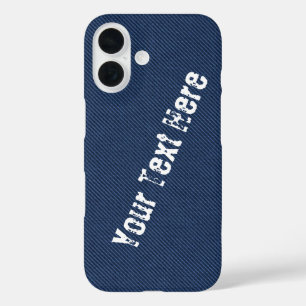 Faux Blue Jeans Jouw tekst Name iPhone 16 Hoesje