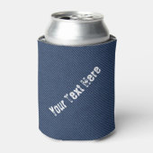 Faux Blue Jeans Koelbox met aangepaste tekst Blikjeskoeler (Blikje Voorkant)