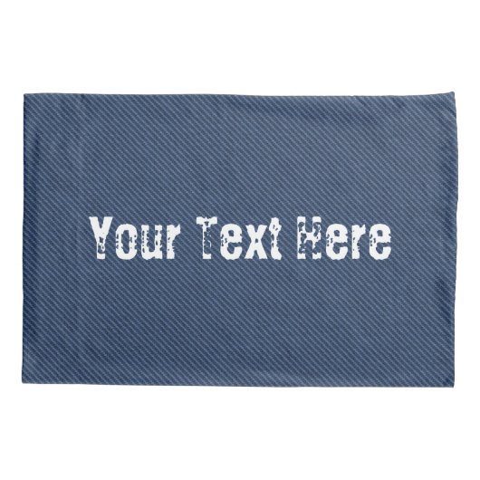 Faux Blue Jeans Kussen Hoesje met aangepaste tekst Kussensloop (Achterkant)