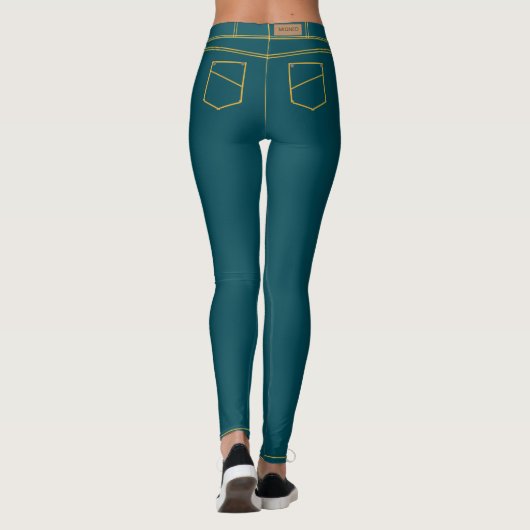 Faux Blue Jeans Leggings (Achterkant)