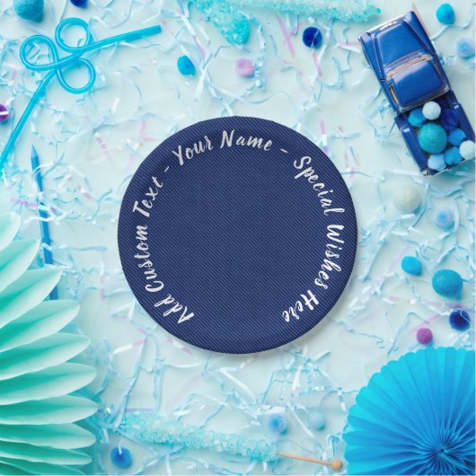 Faux Blue Jeans Papieren Borden met aangepaste tek Bordje (Feest)