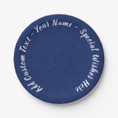 Faux Blue Jeans Papieren Borden met aangepaste tek Bordje (Voorkant)