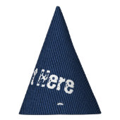 Faux Blue Jeans Party Pet met aangepaste tekst Feesthoedjes (Rechts)