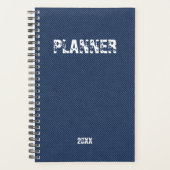 Faux Blue Jeans Planner gepersonaliseerd Jaar toev (Voorkant)