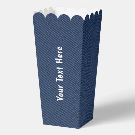 Faux Blue Jeans Popcorn Box met aangepaste tekst Bedankdoosjes (Achterkant)