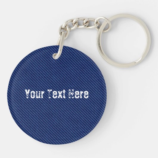 Faux Blue Jeans Sleutelhanger Gift - Aangepaste te (Achterkant)