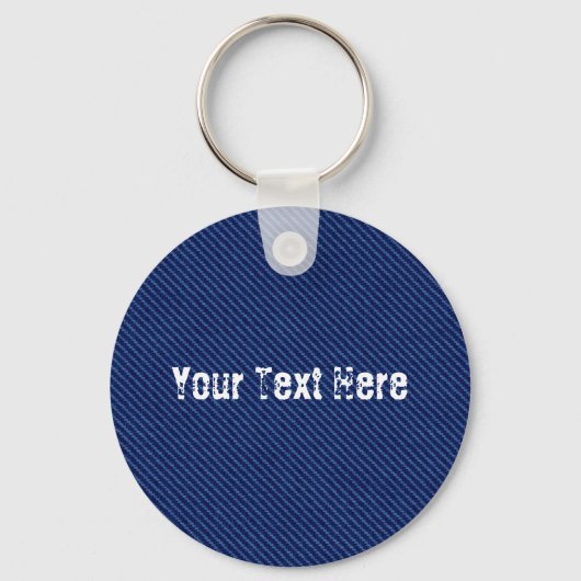 Faux Blue Jeans Sleutelhanger Gift Custom Text and (Voorkant)