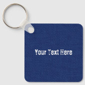 Faux Blue Jeans Sleutelhanger Gift - Jouw tekst Na (Voorkant)
