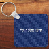 Faux Blue Jeans Sleutelhanger Gift - Jouw tekst Na (Voorkant)