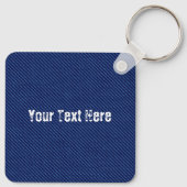 Faux Blue Jeans Sleutelhanger Gift - Jouw tekst Na (Achterkant)
