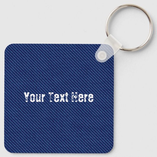 Faux Blue Jeans Sleutelhanger Gift - Jouw tekst Na (Achterkant)