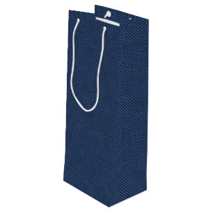 Faux Blue Jeans Stof Gift Bag Modern Design Wijn Cadeautas