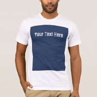 Faux Blue Jeans stof T-shirt met aangepaste tekst