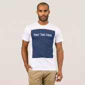 Faux Blue Jeans stof T-shirt met aangepaste tekst (Voorkant volledig)