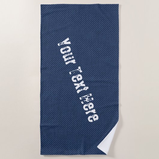 Faux Blue Jeans Strandhanddoek Uw aangepaste tekst Strandlaken (Voorkant)