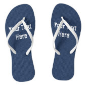 Faux Blue Jeans Teenslippers - Jouw tekst naam (Voetbed)