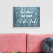 Faux Blue Jeans Ze geloofde Canvas Afdruk (Insitu (Woonkamer))