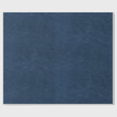 Faux Blue Leather Texture Cadeaupapier (Vlak)