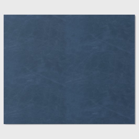 Faux Blue Leather Texture Cadeaupapier (Vlak)