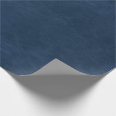Faux Blue Leather Texture Cadeaupapier (Hoek)