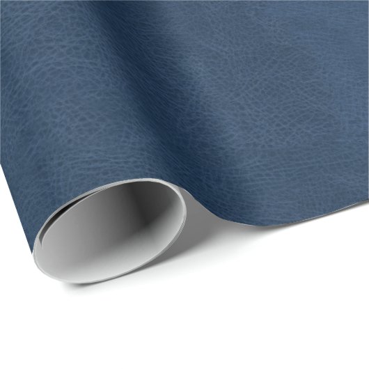 Faux Blue Leather Texture Cadeaupapier (Rol Hoek)