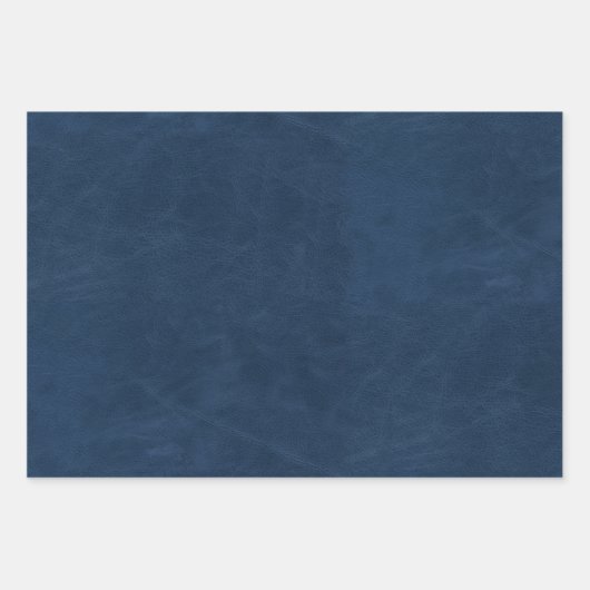 Faux Blue Leather Texture Inpakpapier Vel (Voorkant 2)