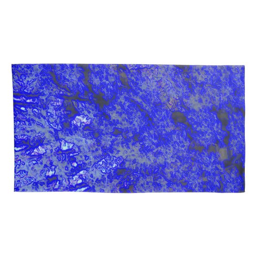 Faux Blue Marble King Size Pillowcase Pair Kussensloop (Achterkant-Rechts)