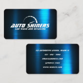 Faux blue metallic shine visitekaartje (Voorkant / Achterkant)