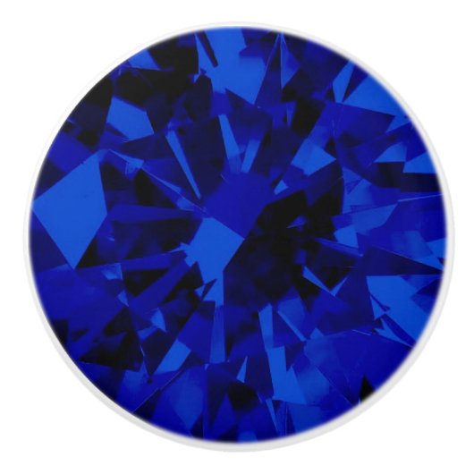 Faux Blue Sapphire Print Ceramic Round Pull Keramische Knop (Voorkant)