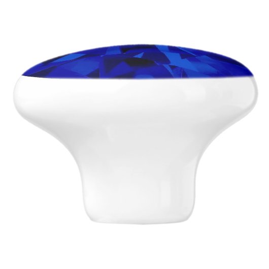 Faux Blue Sapphire Print Ceramic Round Pull Keramische Knop (Zijkant)