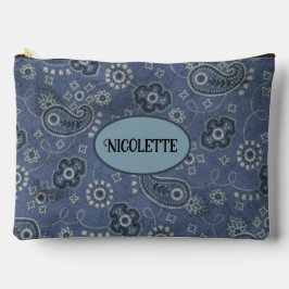Faux Blue Suede en Western Blue Paisley Etui