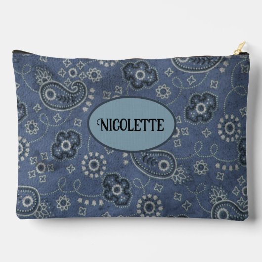 Faux Blue Suede en Western Blue Paisley Etui (Achterkant)