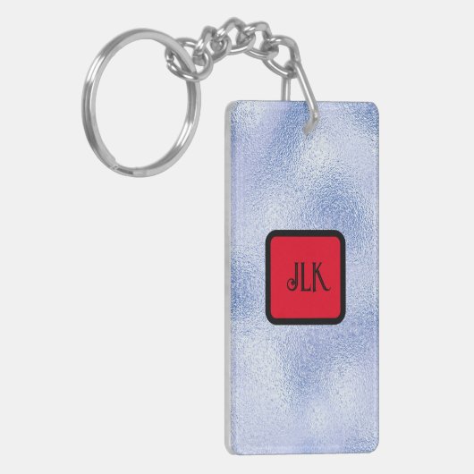 Faux Blue Suede Writer Acryl Sleutelhanger (Voorkant Links)