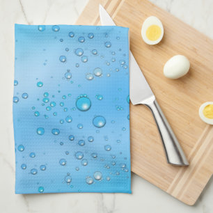 Faux Blue Water Bubbles Theedoek