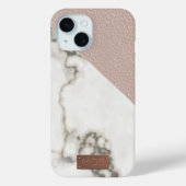 Faux Blush Leather Marble Case-Mate iPhone Case (Achterkant)