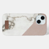 Faux Blush Leather Marble Case-Mate iPhone Case (Achterkant (horizontaal))