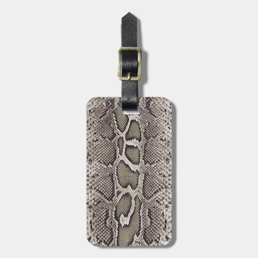 Faux Boa Constrictor Snake Skin Bagagelabel (Voorkant verticaal)