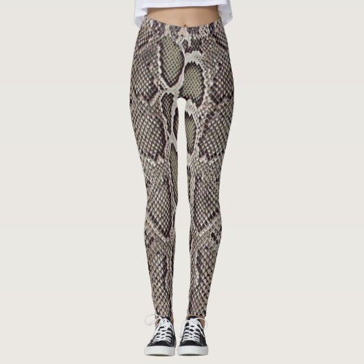 Faux Boa Constrictor Snake Skin Leggings (Voorkant)