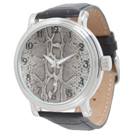 Faux Boa Constrictor Snakeskin Horloge
