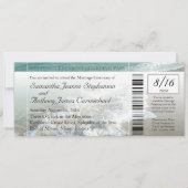 Faux Boarding Pass Beach Wedding Ticket uitnodigin Kaart (Voorkant)