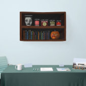 Faux Boekenplank Haunted House Lab Halloween Spandoek (Beurs)